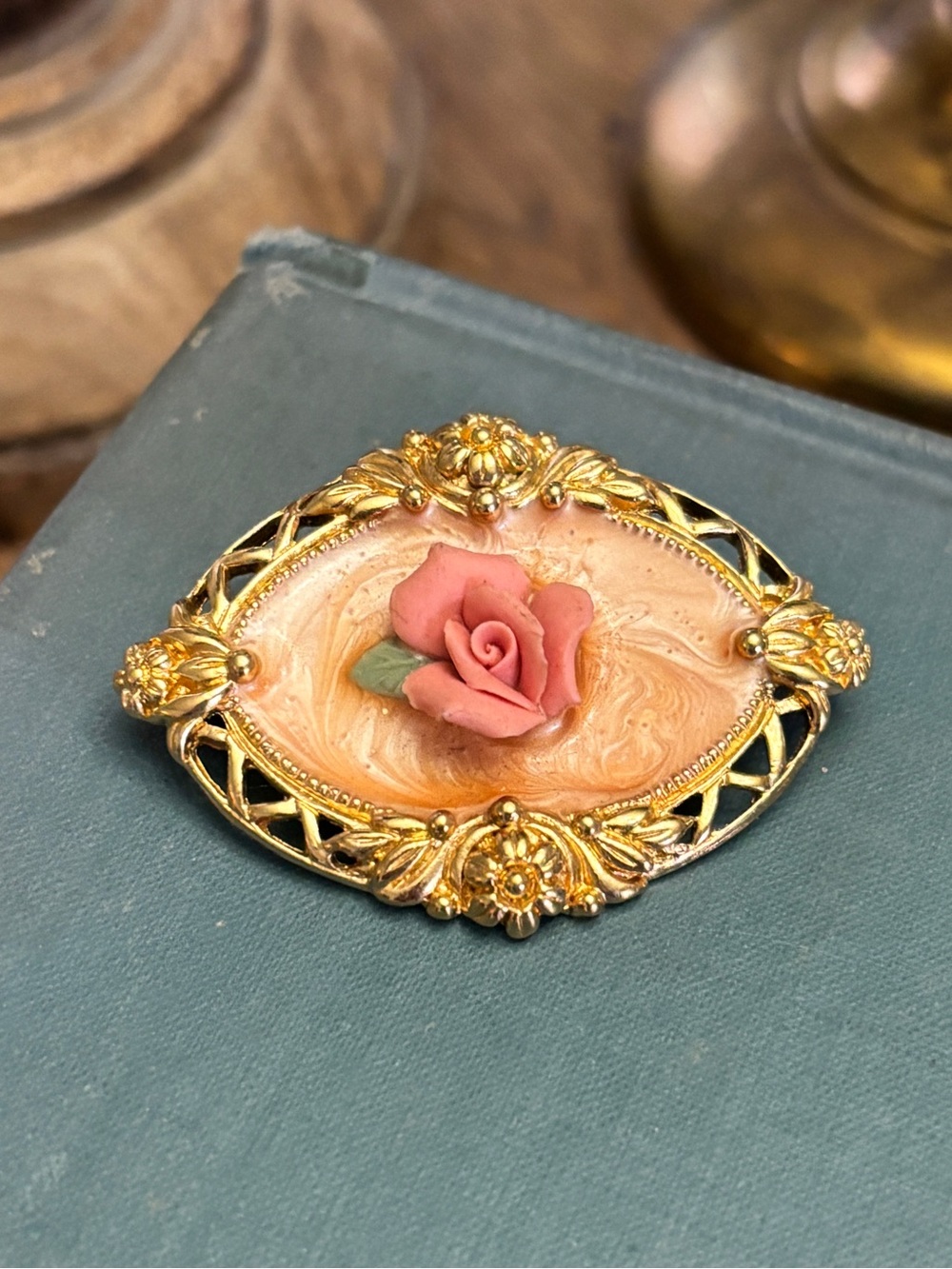 Vintage Avon Rose Brooch
